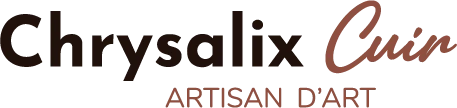 Logo Chrysalix, artisan d'art, cuir, cuir de poisson et bois