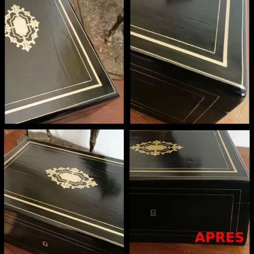 Photo d'une grande boîte Napoléon 3 après restauration